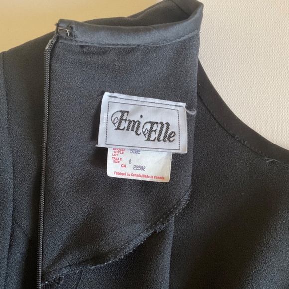 Em Elle Size 8 Black Long Sleeve Dress - Picture 6 of 9